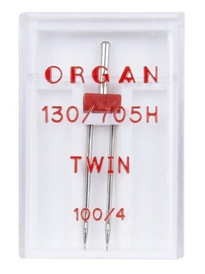 Иглы Organ двойные №100/4, 1 шт.