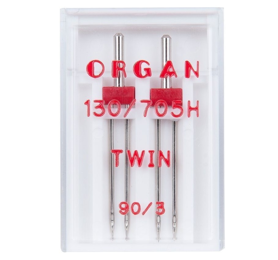Иглы Organ двойные, №90/3, 2 шт.