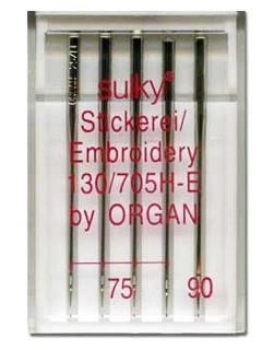 Иглы Organ для шелка и вышивки №75-90, 5 шт.