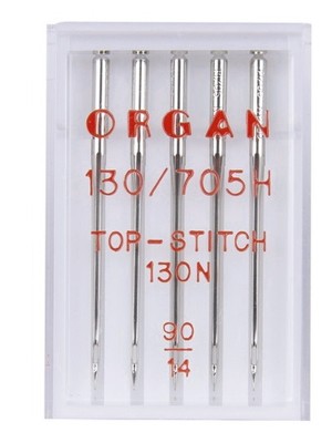 Иглы Organ Топ Ститч, №90, 5 шт.