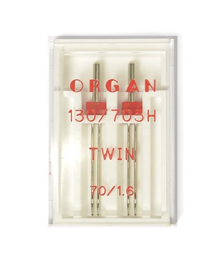 Иглы Organ двойные, № 70/1,6, 2 шт.